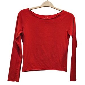 Out From Under Y2K Red Long Sleeve Top Blouse Casual Basic Womens Large